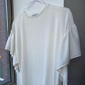 Zara White Top with Bell Sleeves